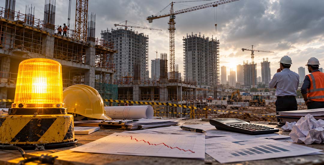 Sinal amarelo na construção civil 